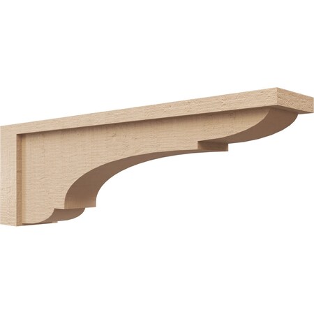 Ekena Millwork 4"W x 24"D x 8"H Thin Bryant Rough Cedar Woodgrain TimberThane Corbel, Primed Tan CORUR04X24X08BRYRCPR